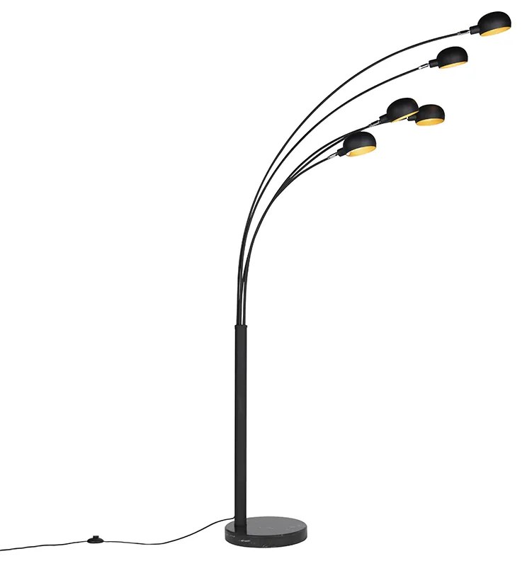 Designerska lampa podłogowa czarna 5-światłowa - Sixties MarmoDesignerski Oswietlenie wewnetrzne