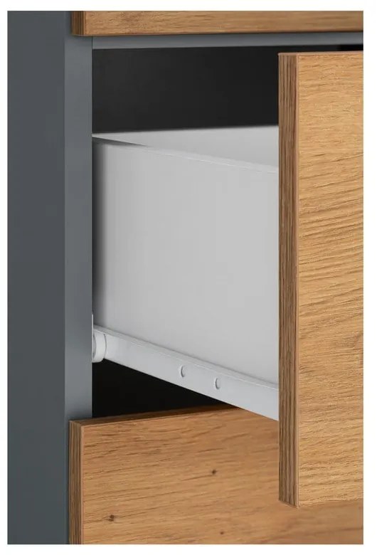 Wysoka wąska szafka łazienkowa w dekorze dębu 180x35 cm Malika – Støraa