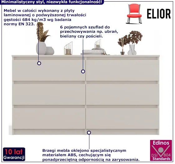 Komoda długa w stylu nowoczesnym kaszmir 140 cm Z3-L25