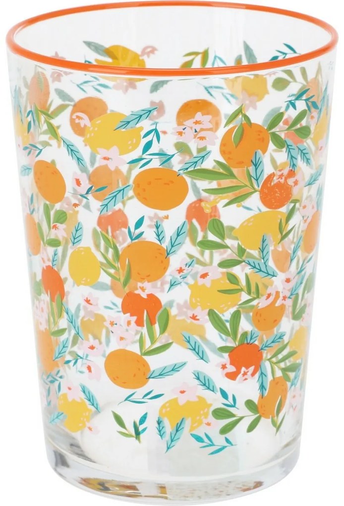 4-częściowy zestaw szklanek Flowers & Fruits 510 ml, pomarańczowy