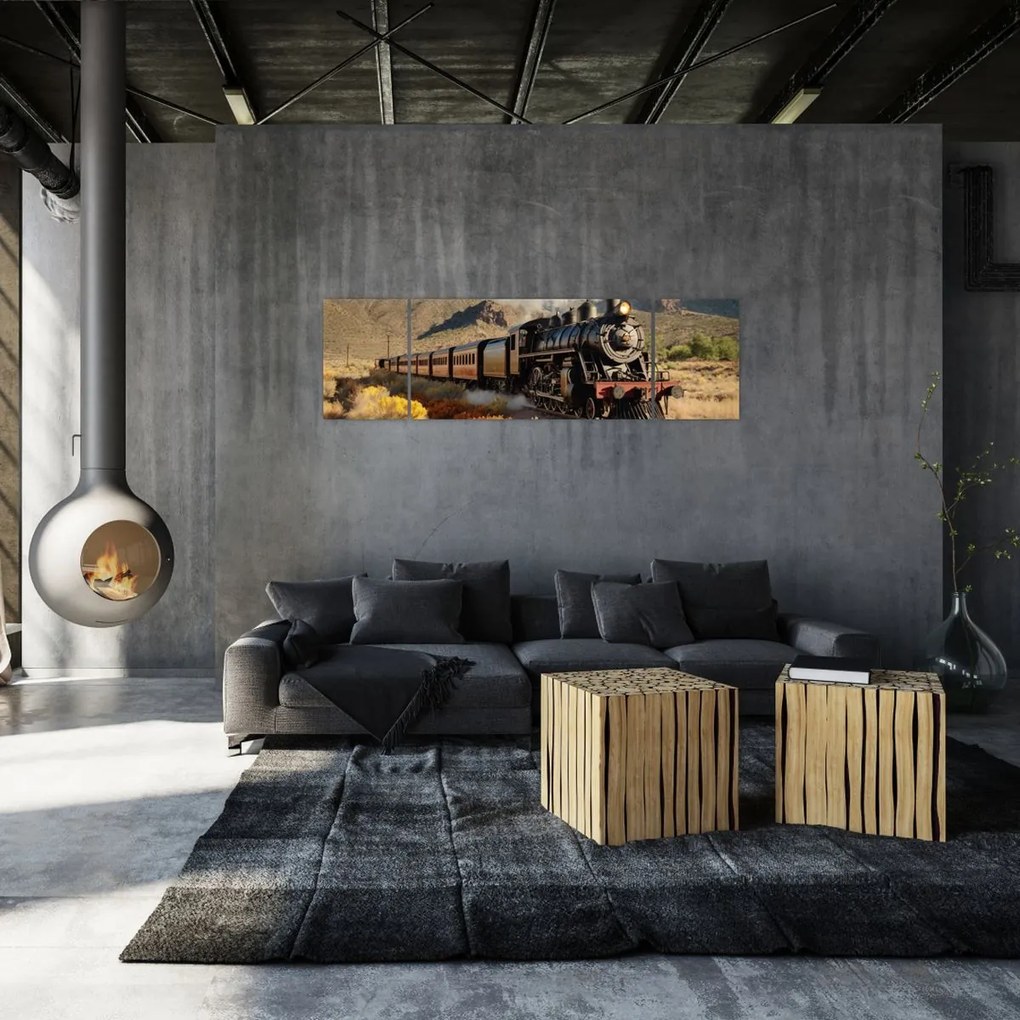 Obraz - Lokomotywa parowa (170x50 cm)