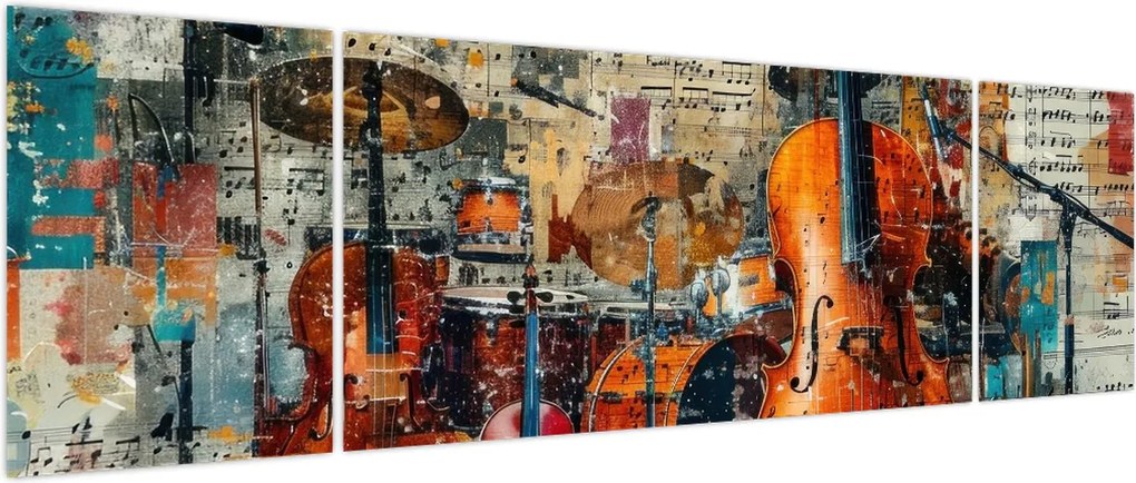 Obraz - Instrumenty muzyczne (170x50 cm)