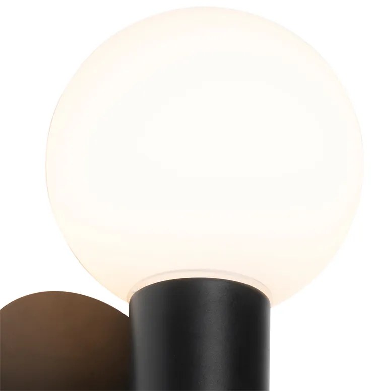 Nowoczesna lampa ścienna czarna IP44 2-światłowa - Cederic Nowoczesny Oswietlenie wewnetrzne