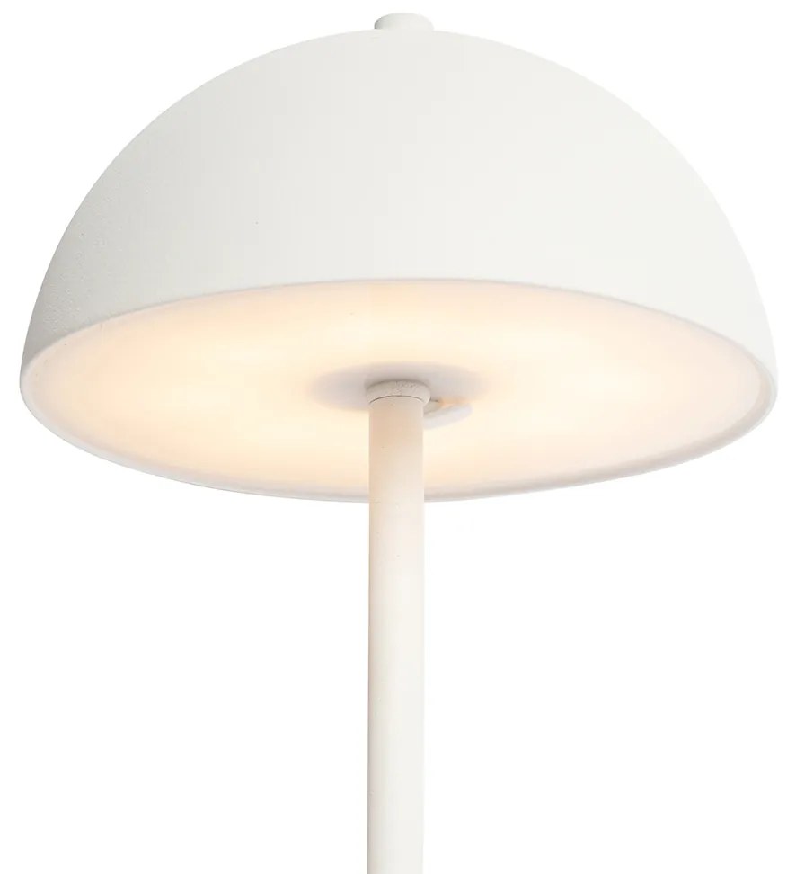 Zewnetrzna Lampa stołowa zewnętrzna biała ładowalna z 3-stopniowym ściemniaczem - Keira Nowoczesny Oswietlenie zewnetrzne