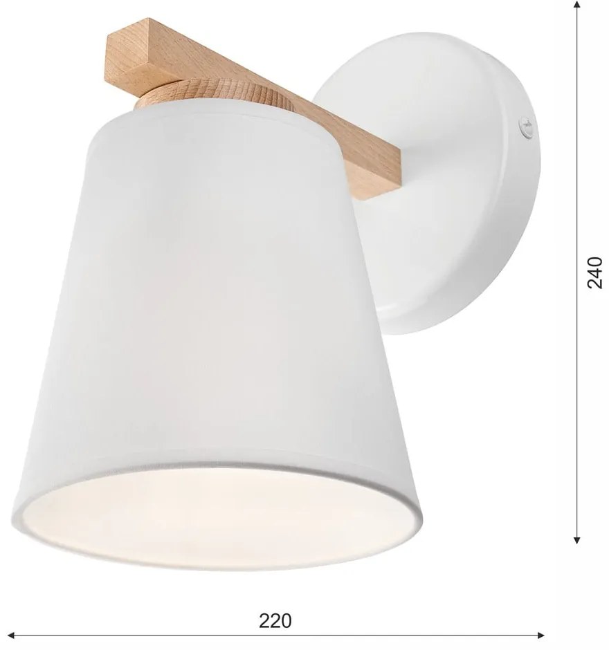 Biały kinkiet ø 15 cm Ellie – LAMKUR