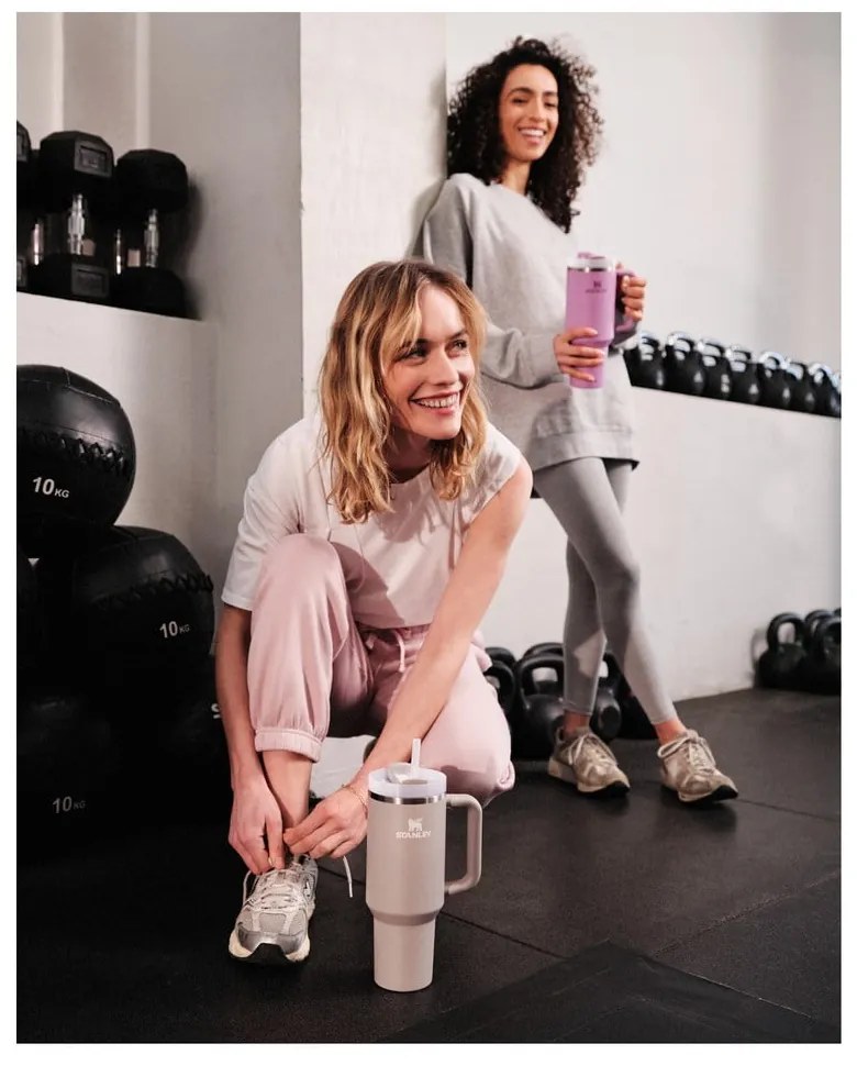 Jasnoszary termos ze słomką ze stali nierdzewnej 1,18 l Quencher H2.0 FlowState Tumbler Ash – Stanley