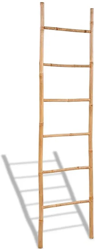 Drewniana drabinka z 6 szczeblami do łazienki T4-K59