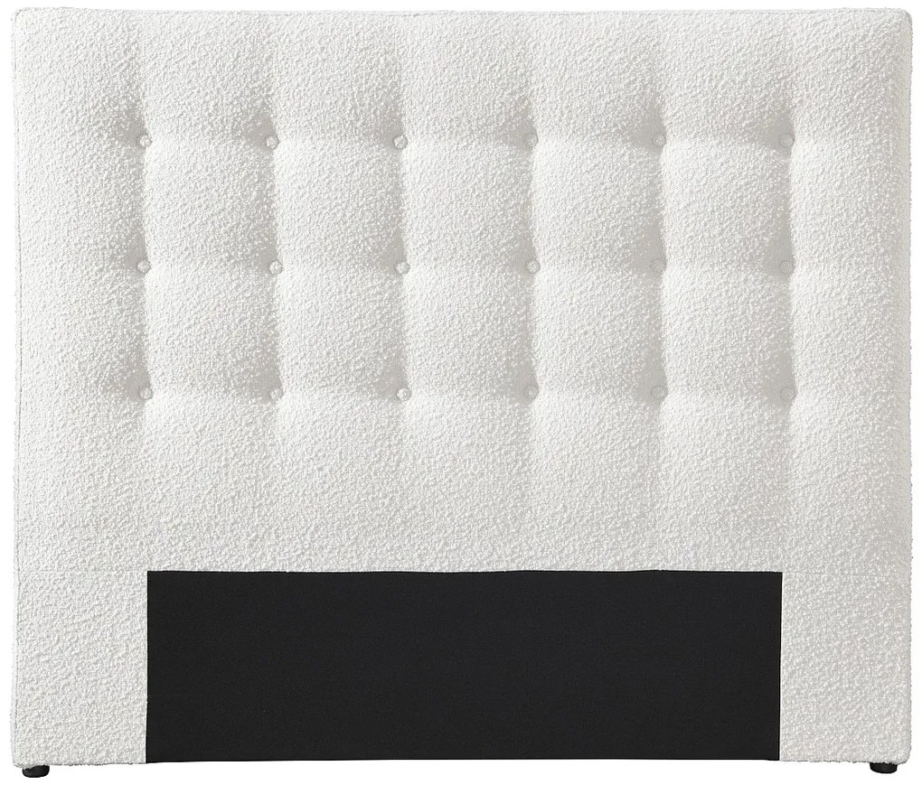 Pikowany zagłówek łóżka 180 cm - Tkanina buklé - Biała - FRANCESCO