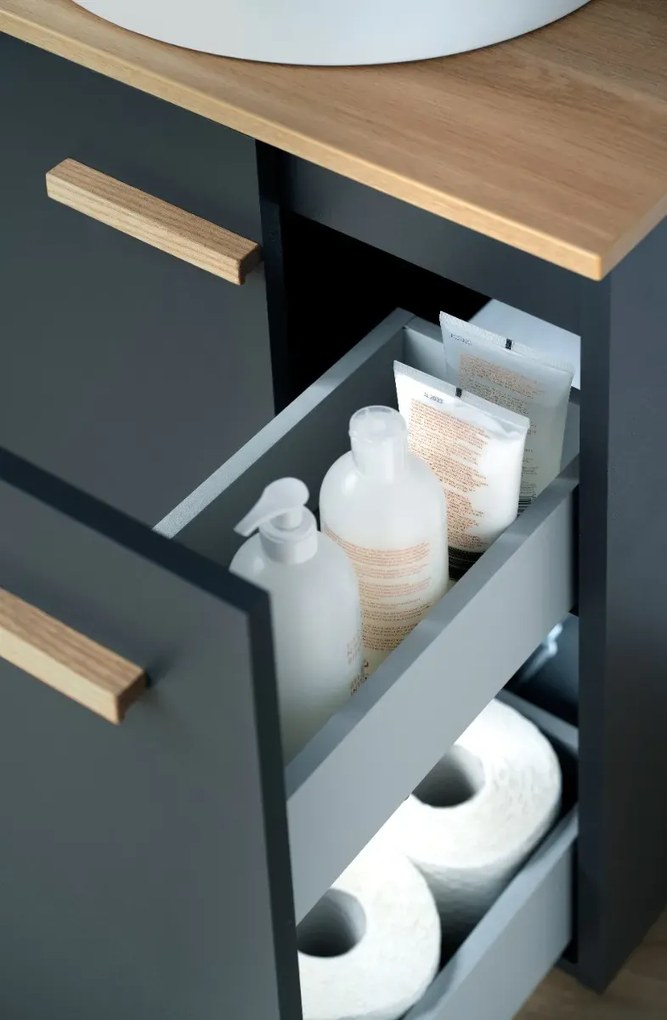 Szafka pod umywalkę L-WOOD 79 cm antracyt mat KROFAM