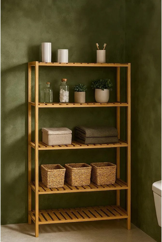 Bambusowy regał łazienkowy w naturalnym kolorze 60x130 cm Skaren – Bonami Essentials