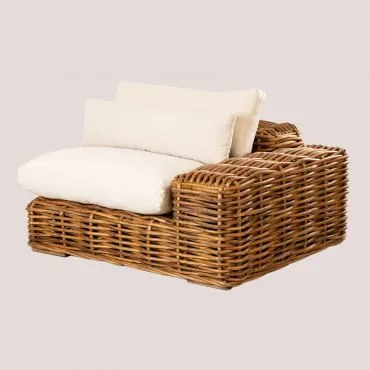 Moduł Narożny Prawy Do Modułowej Sofy Ogrodowej Z Rattanu Milu Miel - Sklum