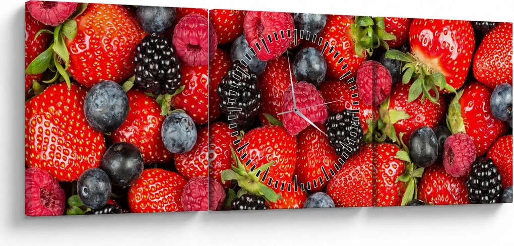 Obraz - Ładunek owoców (z zegarem) (90x30 cm)