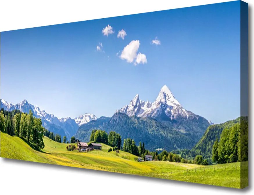 Obraz drukowany na płótnie Krajobraz Pogórza z Drzewami