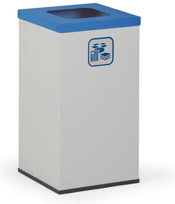 Wewnętrzny kosz do segregacji śmieci, 50 l, uchwyt na worek, szary/niebieski