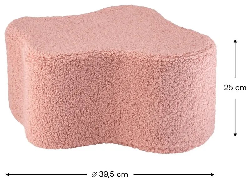 Różowy puf dziecięcy z materiału bouclé Cloud – Wigiwama