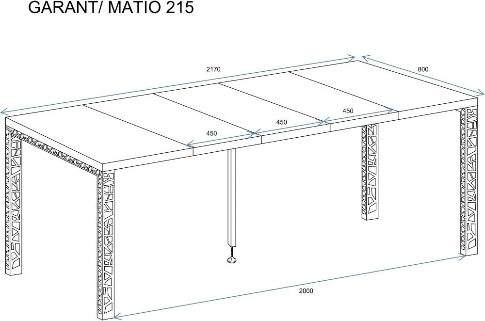 Stół Garant 215 z blatem 80x80 rozkładany do 215 cm kaszmir