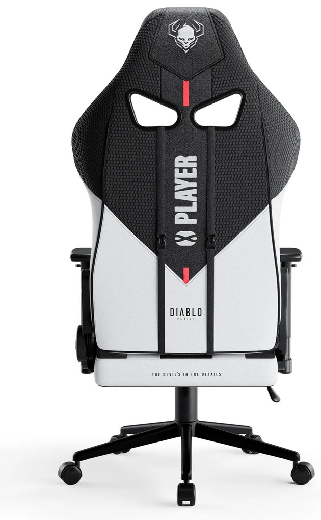 Materiałowy Fotel Diablo X-Player 2.0 Small: Biało-czarny