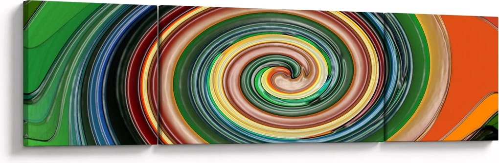 Abstrakcyjny obraz - kolorowa spirala (170x50 cm)