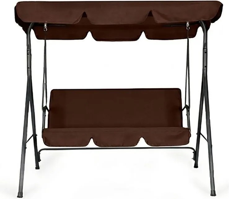 Huśtawka ogrodowa Cozy z regulowanym daszkiem, kolor brązowy