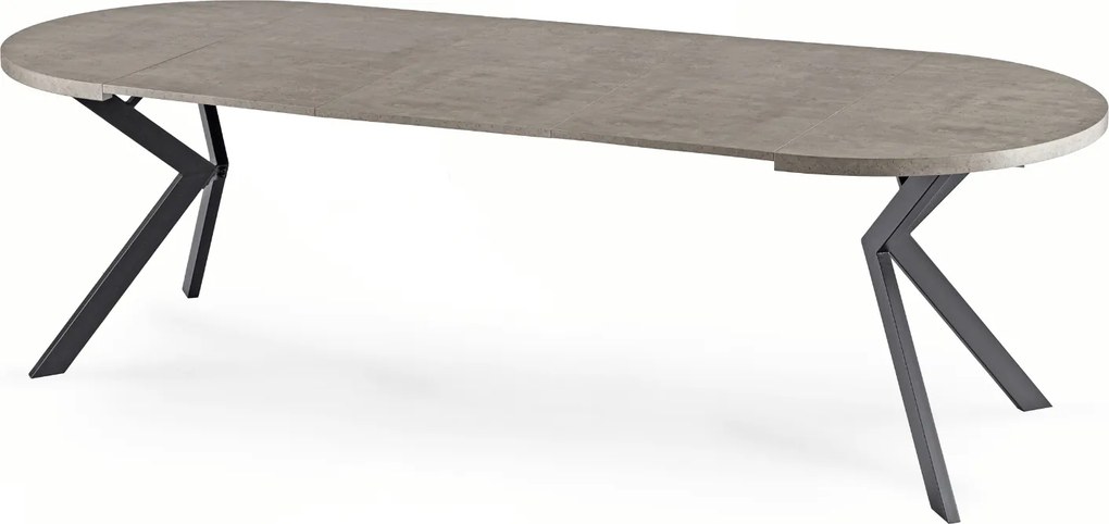 Stół Okrągły Rozkładany LUKAS 100-250 cm Beton Nowoczesny Loft