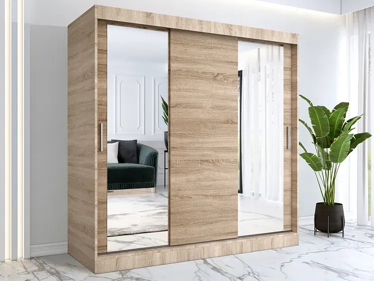 Szafa przesuwna dąb sonoma 200 cm - Seko 6X