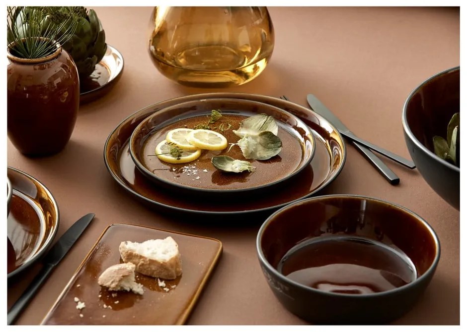 Czarny/w bursztynowym kolorze kamionkowy talerz ø 27 cm Gastro Black/Amber – Bitz