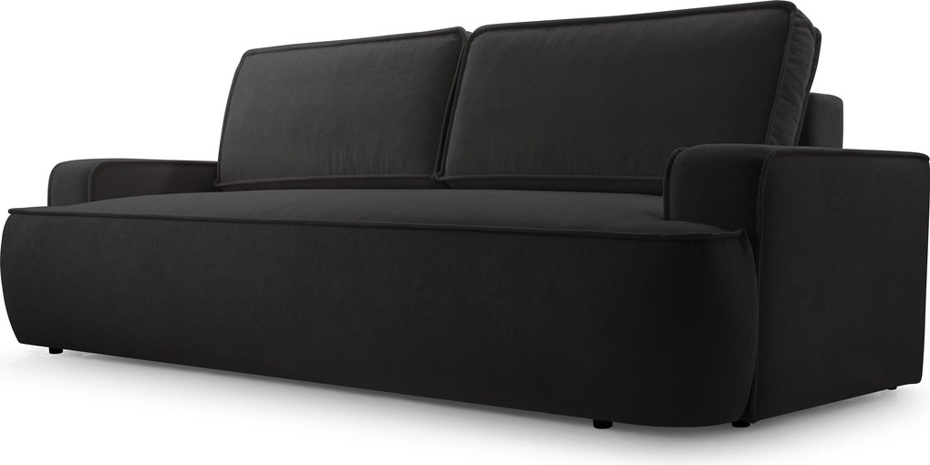 Masseno Sofa SOLO z funkcją spania i pojemnikiem na pościel, Rozkładana sofa - Czarny, GERRA 75