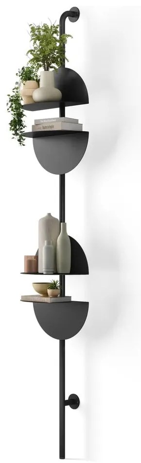 Czarny metalowy modułowy system półek 27x203,5 cm Solis – Umbra