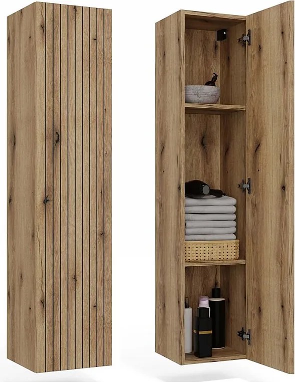 Szafka TIGO 1D|Dąb Evoke | 31x29,5x135 cm |Słupek Łazienkowy