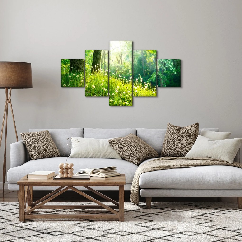Obraz - Magiczna łąka pełna mniszków lekarskich (125x70 cm)