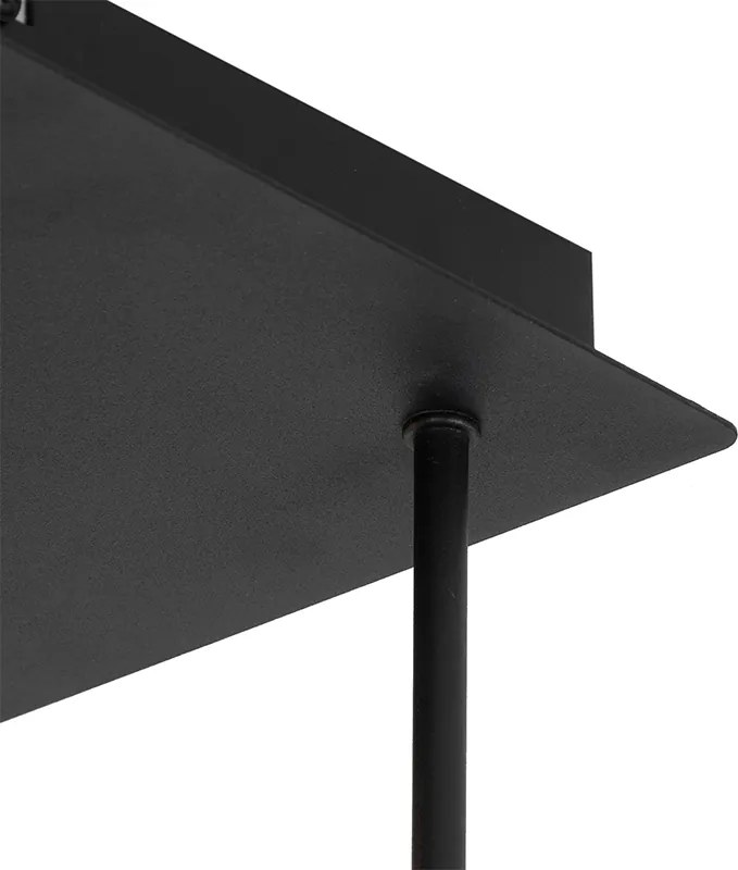 Lampa sufitowa w stylu art deco czarna ze złotem 9-świateł - Athens Wire