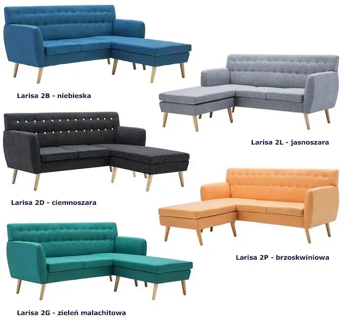 Tapicerowana pikowana sofa Kova 2B - niebieska