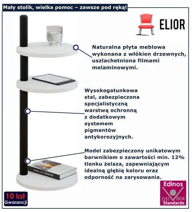 Biały stolik pomocniczy  A9-H57