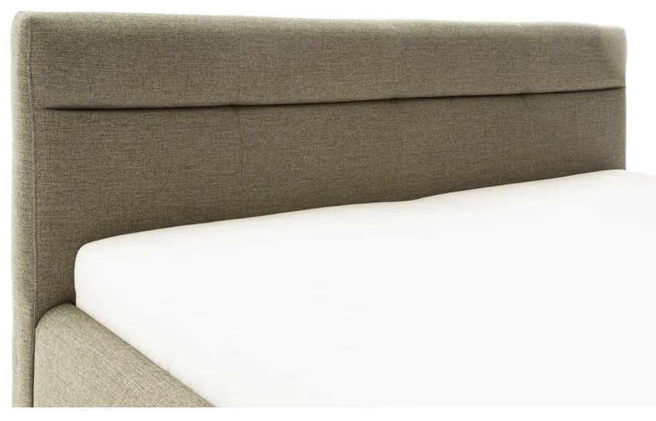 Zielone tapicerowane łóżko dwuosobowe ze schowkiem i stelażem 180x200 cm Lotte – Meise Möbel