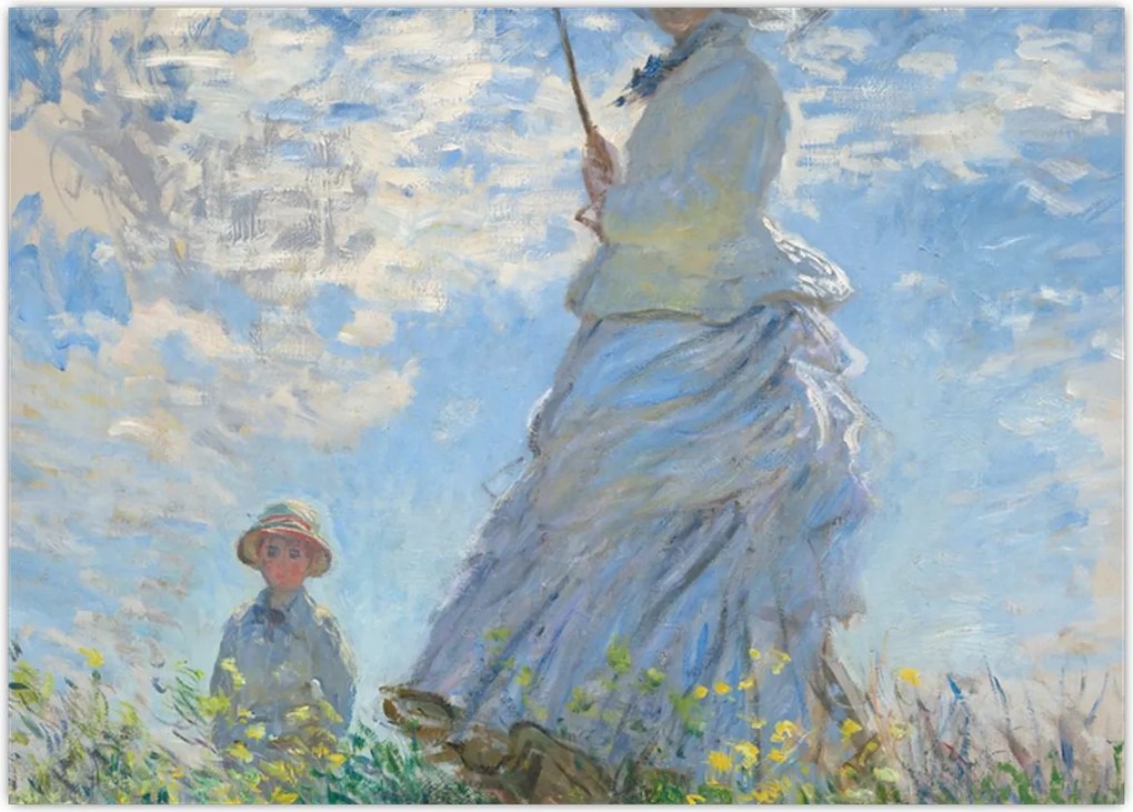 Obraz - Claude Monet, Woman with a Parasol - Madame Monet and Her Son, reprodukcje (70x50 cm)