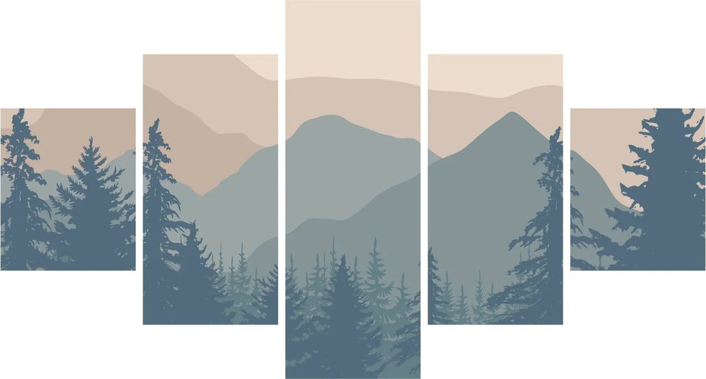 Obraz - Góry Turkusowe N⁰2 (125x70 cm)