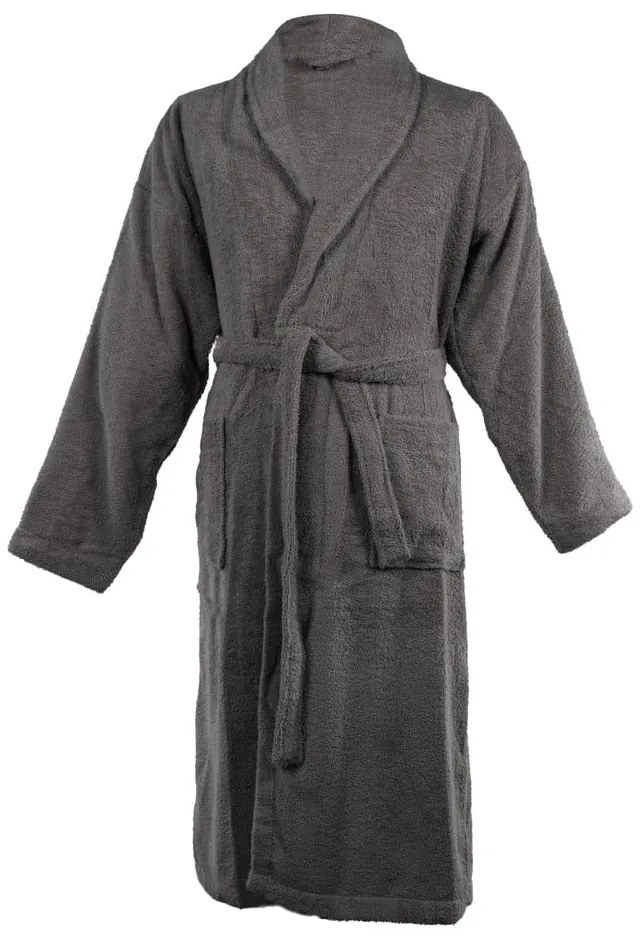 Ciemnoszary bawełniany szlafrok w rozmiarze L/XL Lindu – Tiseco Home Studio