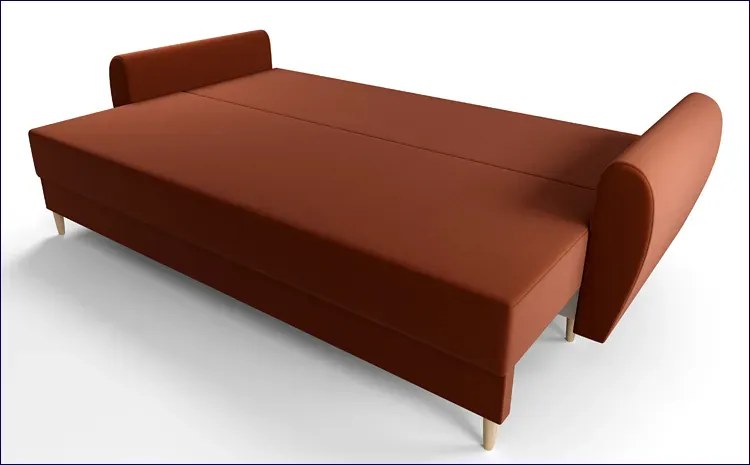 Pomarańczowa sofa rozkładana - Sinsiew 3X