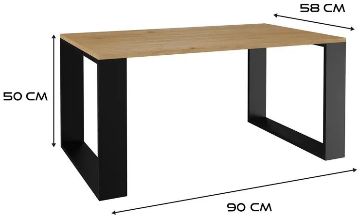 Prostokątna ława kawowa dąb artisan - Renfi 3X