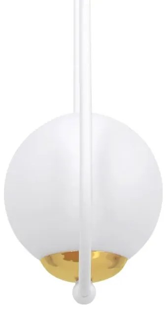 Biała metalowa lampa wisząca ze szklanym kloszem - 14X A488 D1-C10