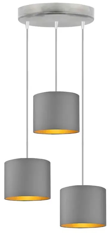 Lampa wisząca potrójna na srebrnym stelażu - M3-C89