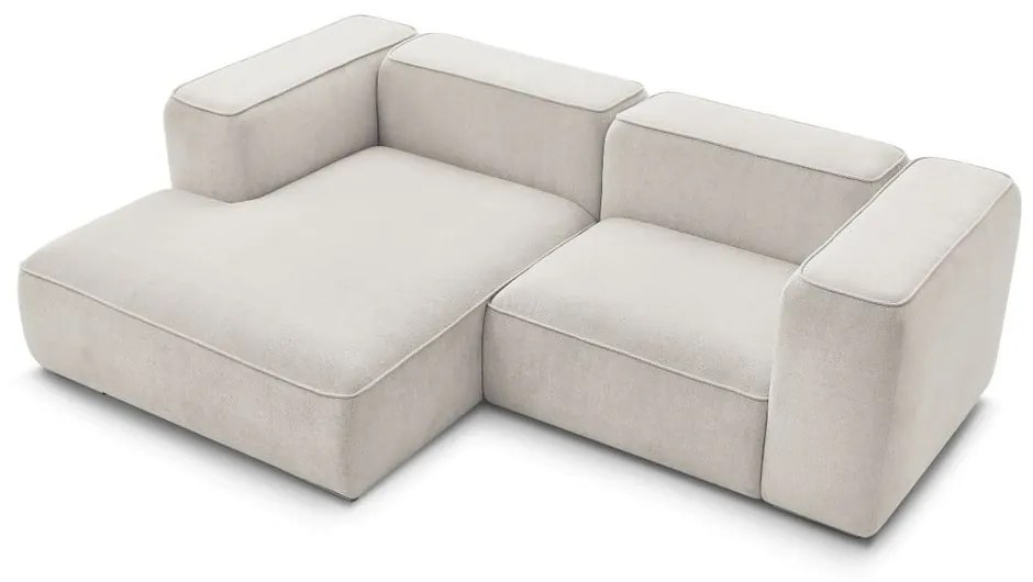 Beżowy narożnik z materiału bouclé (lewostronny) Zephyr – Bobochic Paris