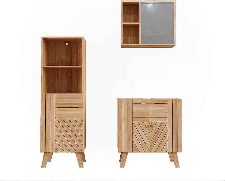 Zestaw mebli łazienkowych bambus 60x36x65 lucie