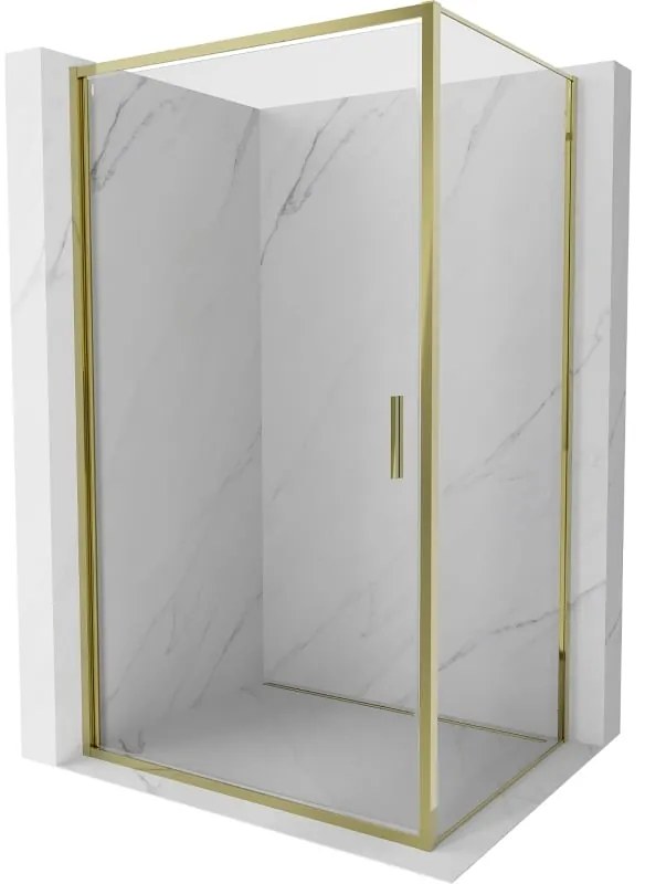 Mexen Exo kabina prysznicowa uchylna 100 x 110 cm, transparent, złota - 817-100-110-50-00