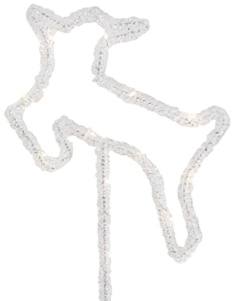 Zewnetrzna Zestaw 3 świątecznych reflektorów Biały Jeleń z LED i timerem IP44 - Shika Oswietlenie zewnetrzne