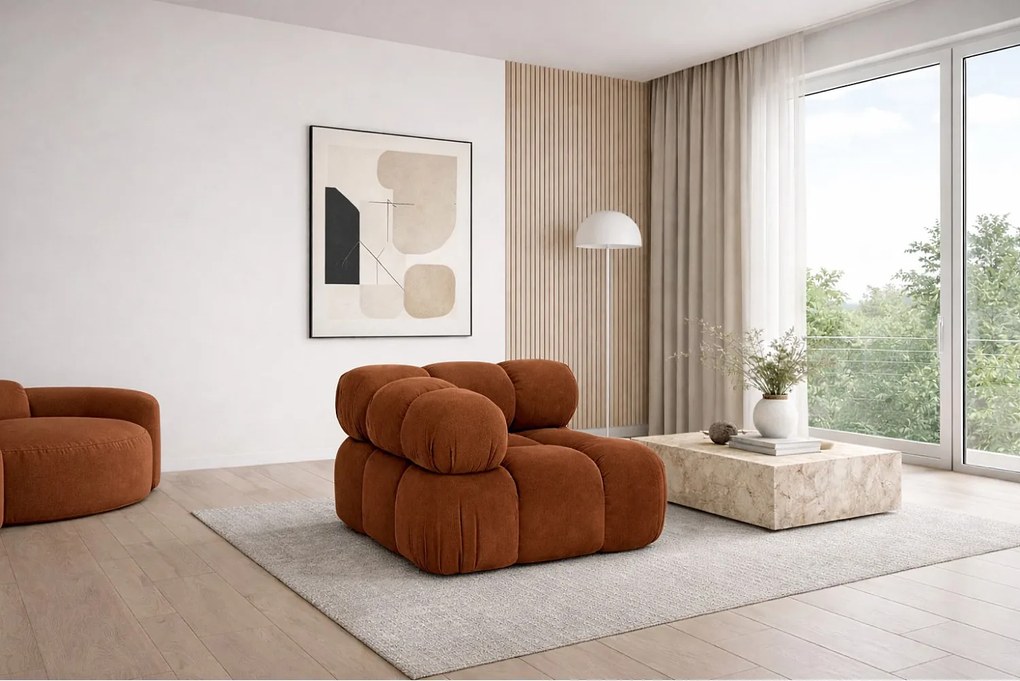 Moduł narożny, róg, do systemu modułowego, tkanina welur Salvador, Brązowy, Selia