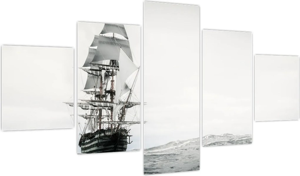 Obraz - Statek płynący po oceanie (125x70 cm)