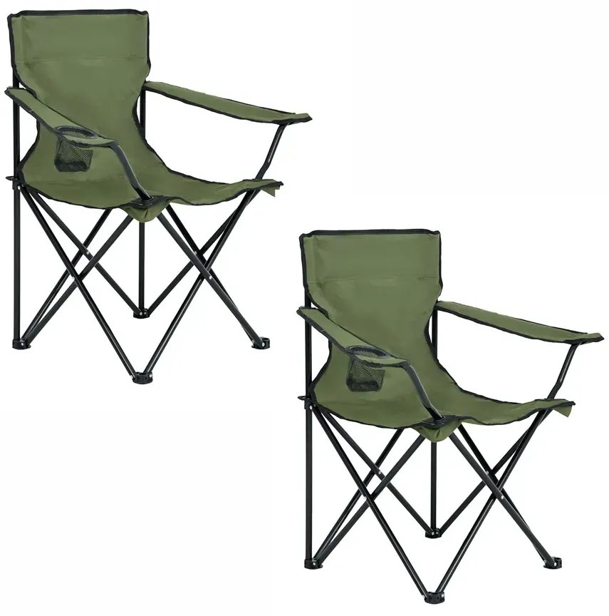 Komplet 2 zielonych składanych krzeseł Z1-A39