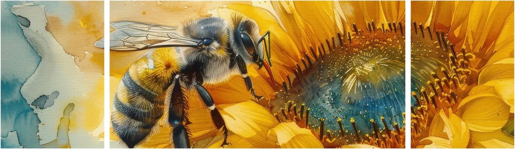 Obraz - Pszczoła, akwarela (170x50 cm)