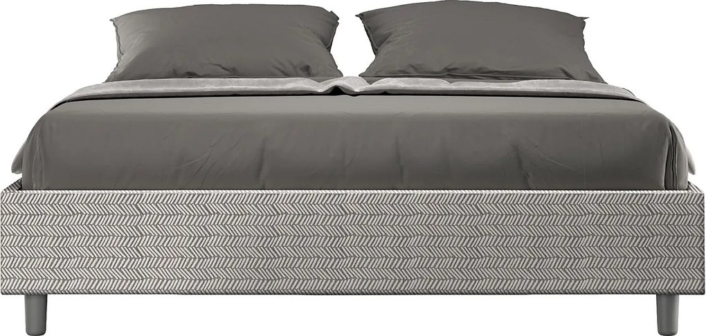 Łóżko wyposażone w stelaż z listwami tapicerowane 160x190 tkaniny Aragona 1 Biały Azelia